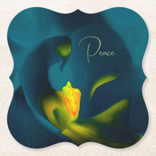 Dessous-de-verre En Papier dessous de verre élégant en papier orchidée "Paix"