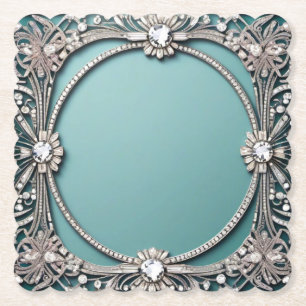 Dessous-de-verre En Papier Dessous de verre en papier à bijoux bleu élégant