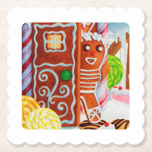 Dessous-de-verre En Papier Dessous de verre en papier Carré GINGERBREAD MAN S