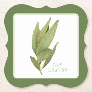 Dessous-de-verre En Papier DESSOUS DE VERRE FEUILLES FRESH BAY (+texte) Vert