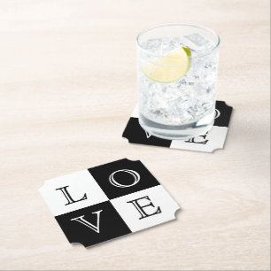 Dessous-de-verre En Papier Dessous de verre mariage Love