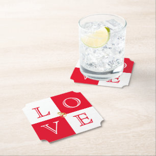 Dessous-de-verre En Papier Dessous de verre mariage Love
