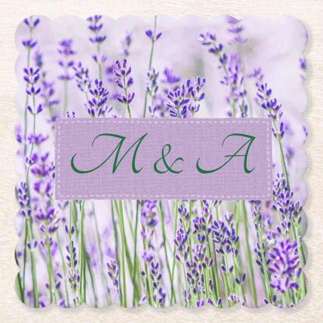 Dessous-de-verre En Papier Dessous de verre Mariage papier à bascule Lavender (Devant)
