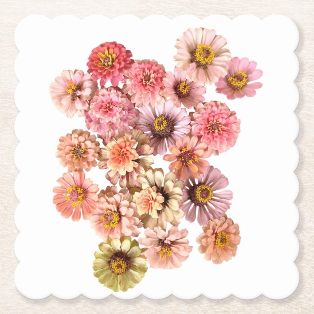 Dessous-de-verre En Papier Dessous de verre papier Collage Zinnia (Devant)