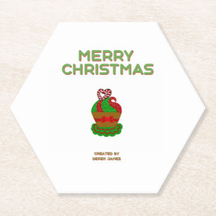 Dessous-de-verre En Papier Dessous de verre papier de Noël Cupcake Hexagon