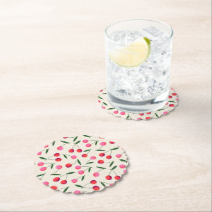 Dessous-de-verre En Papier Dessous de verre papier Retro Berry Cherry Party