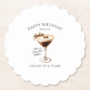 Dessous-de-verre En Papier Dessous de verre personnalisé 21e anniversaire Esp