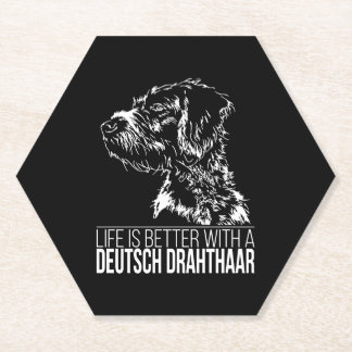 Dessous-de-verre En Papier Deutsch Drahthaar vie meilleur chien dire