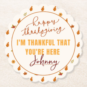 Dessous-de-verre En Papier Dîner d'amitié Script Boho Party Table