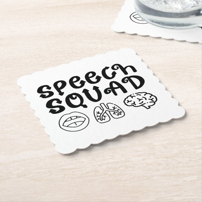 Dessous-de-verre En Papier Discours Escouade Pathologie Enseignant Anniversai (Incliné)