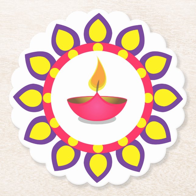 Dessous-de-verre En Papier Diwali Diya (Devant)