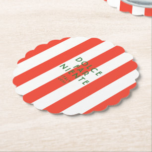 Dessous-de-verre En Papier Dolce Far Niente Italie Red Cabana Stripes