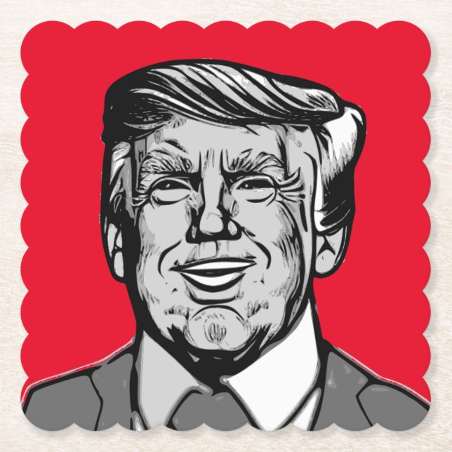 DESSOUS-DE-VERRE EN PAPIER DONALD TRUMP (Devant)