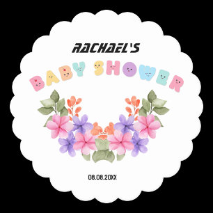 Dessous-de-verre En Papier Douce Baby Shower Fille Fleur Rose