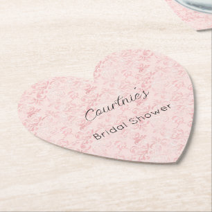 Dessous-de-verre En Papier Douche nuptiale rose pâle