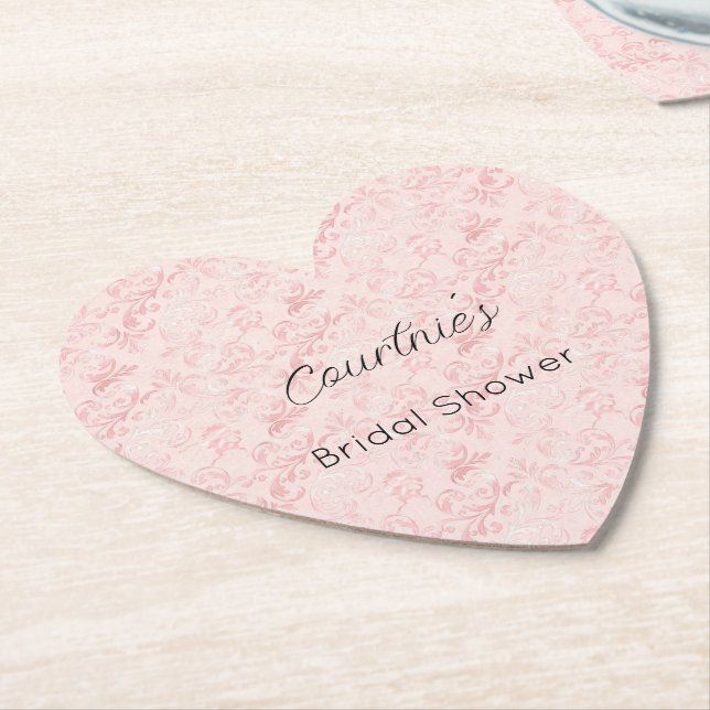 Dessous-de-verre En Papier Douche nuptiale rose pâle (Incliné)