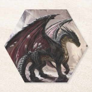 Dessous-de-verre En Papier Dragon Dans La Grotte