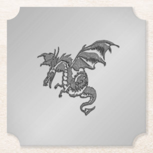 Dessous-de-verre En Papier Dragon d'argent