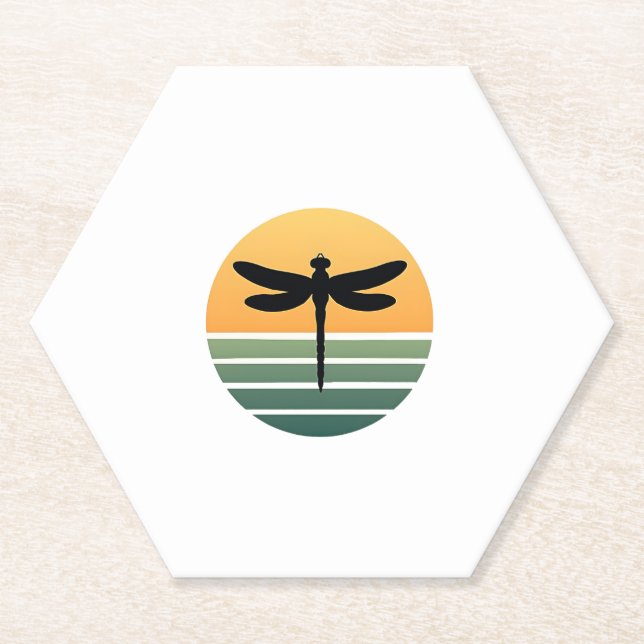 Dessous-de-verre En Papier Dragonfly Retro (4) (Devant)