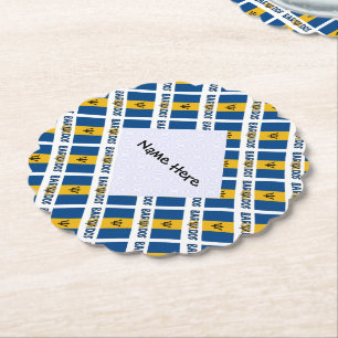 Dessous-de-verre En Papier Drapeau barbadien personnalisé