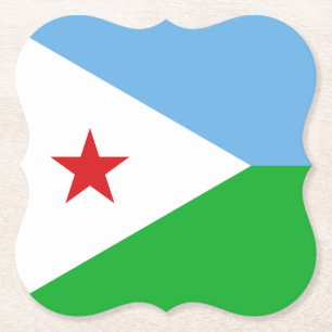 Dessous-de-verre En Papier Drapeau de Djibouti