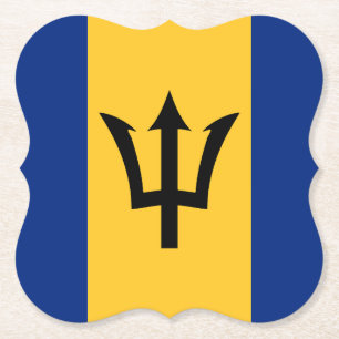 Dessous-de-verre En Papier Drapeau de la Barbade