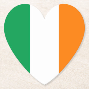 Dessous-de-verre En Papier Drapeau de l'Irlande Coeur