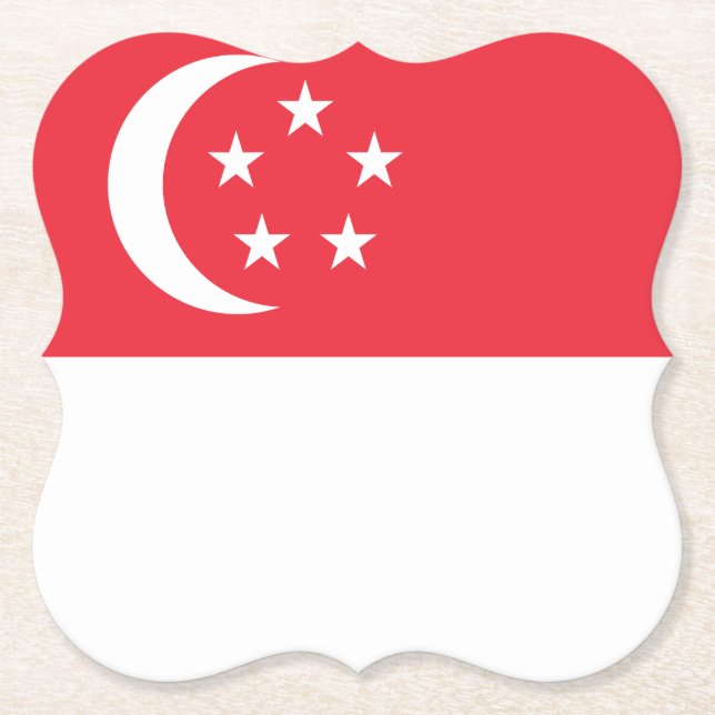 Dessous-de-verre En Papier Drapeau de Singapour (Devant)