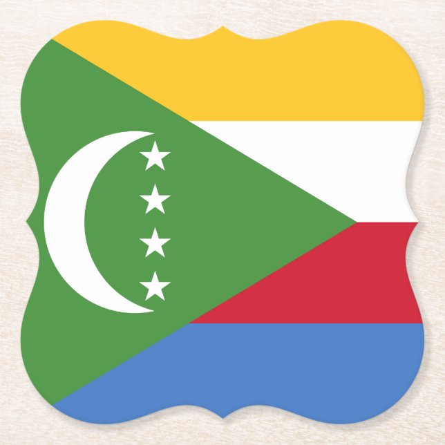 Dessous-de-verre En Papier Drapeau des Comores (Devant)