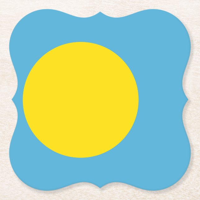 Dessous-de-verre En Papier Drapeau des Palaos (Devant)