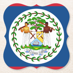 Dessous-de-verre En Papier Drapeau du Belize