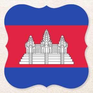 Dessous-de-verre En Papier Drapeau du Cambodge