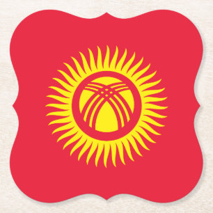 Dessous-de-verre En Papier Drapeau du Kirghizistan