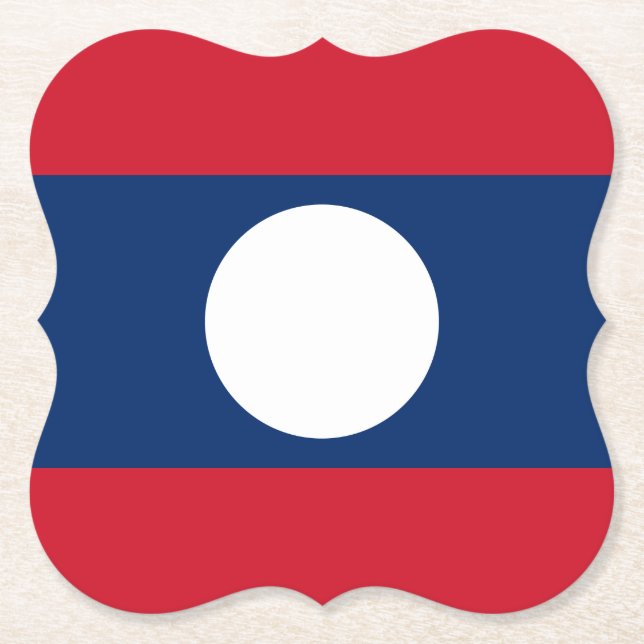 Dessous-de-verre En Papier Drapeau du Laos (Devant)