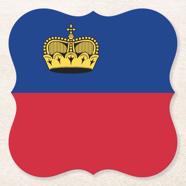 Dessous-de-verre En Papier Drapeau du Liechtenstein (Devant)
