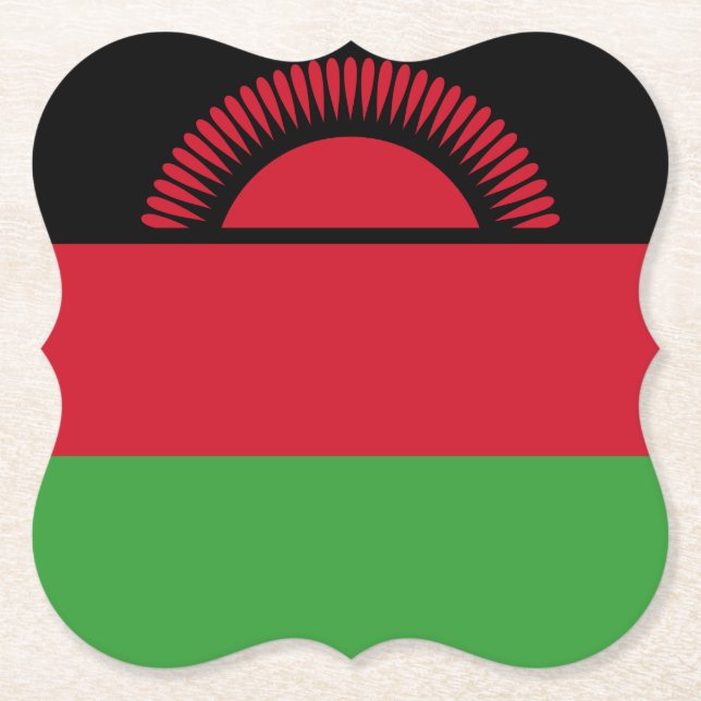 Dessous-de-verre En Papier Drapeau du Malawi (Devant)