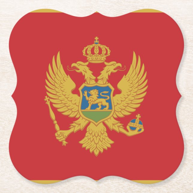 Dessous-de-verre En Papier Drapeau du Monténégro (Devant)