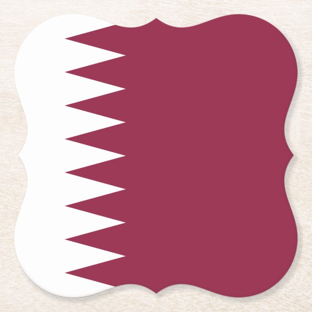 Dessous-de-verre En Papier Drapeau du Qatar (Devant)