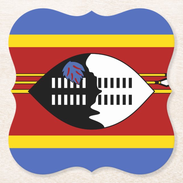 Dessous-de-verre En Papier Drapeau du Swaziland (Devant)