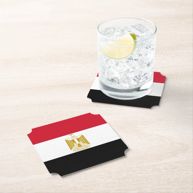 Dessous-de-verre En Papier Drapeau égyptien (En situation)