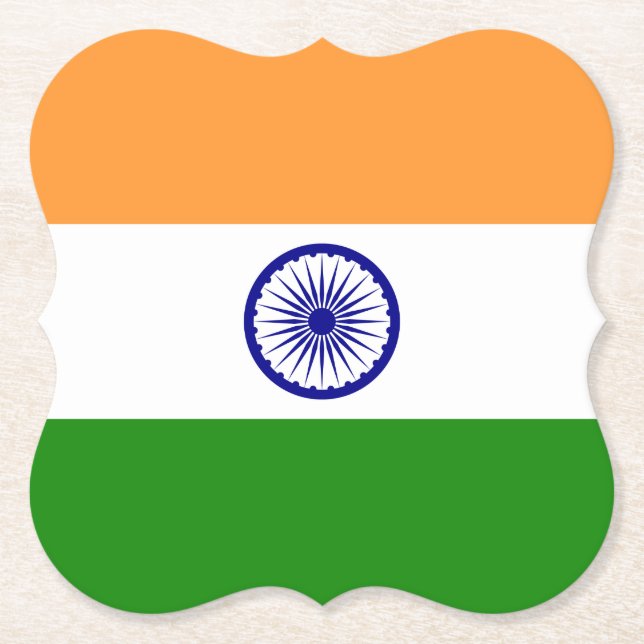Dessous-de-verre En Papier Drapeau indien (Devant)