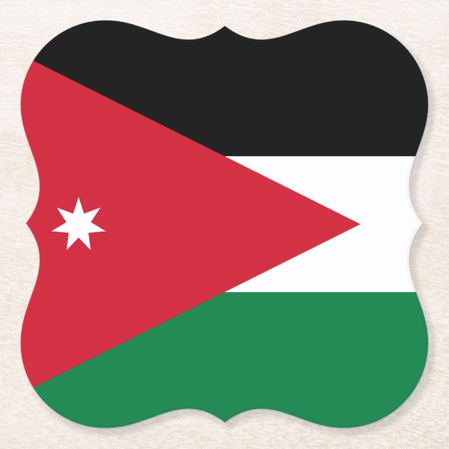 Dessous-de-verre En Papier Drapeau Jordanie (Devant)
