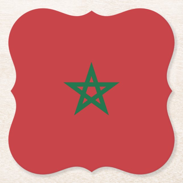 Dessous-de-verre En Papier Drapeau Maroc (Devant)