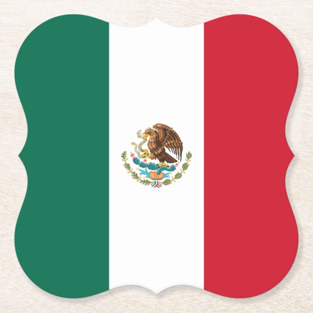 Dessous-de-verre En Papier Drapeau mexicain (Devant)