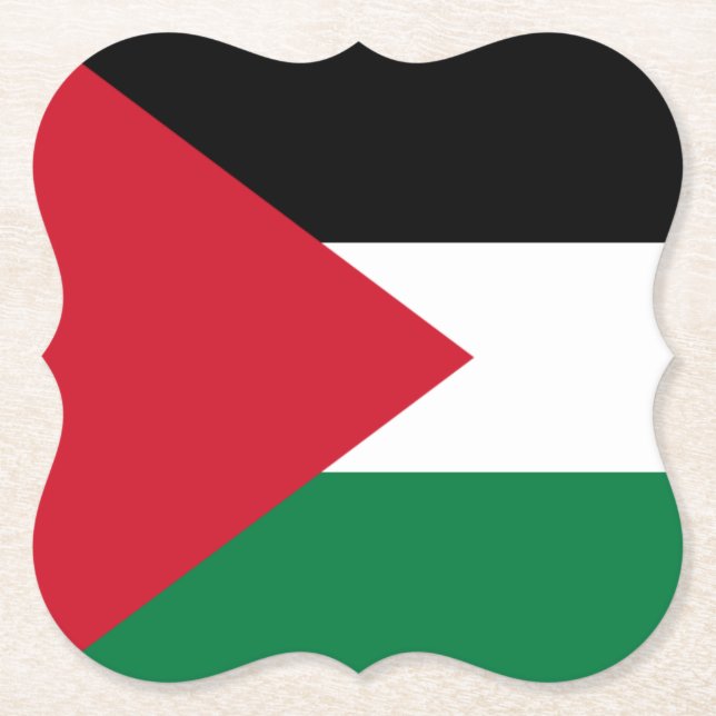 Dessous-de-verre En Papier Drapeau palestinien (Devant)