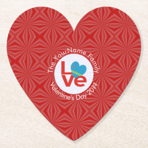 Dessous-de-verre En Papier Drapeau rouge Aruba AMOUR Personnalisé