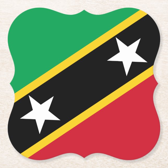 Dessous-de-verre En Papier Drapeau Saint-Kitts-et-Nevis (Devant)