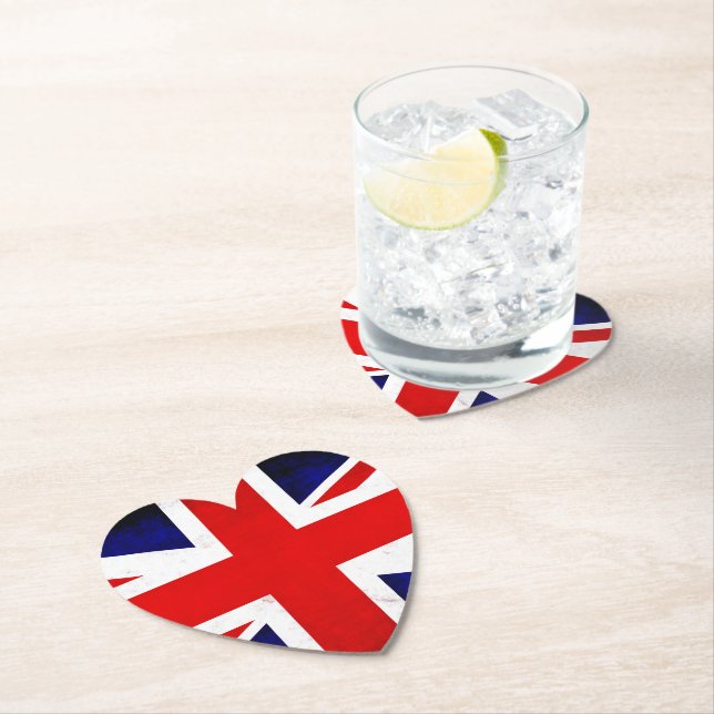 Dessous-de-verre En Papier Drapeau Union Jack britannique (En situation)