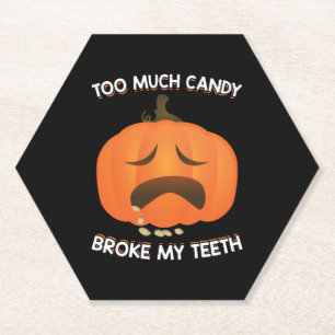 Dessous-de-verre En Papier Drôle Citrouille Halloween Candy cadeau