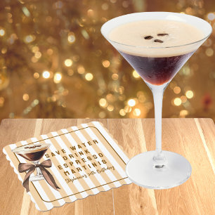 Dessous-de-verre En Papier Drôle Enregistrer Eau Boire Espresso Martinis Anni